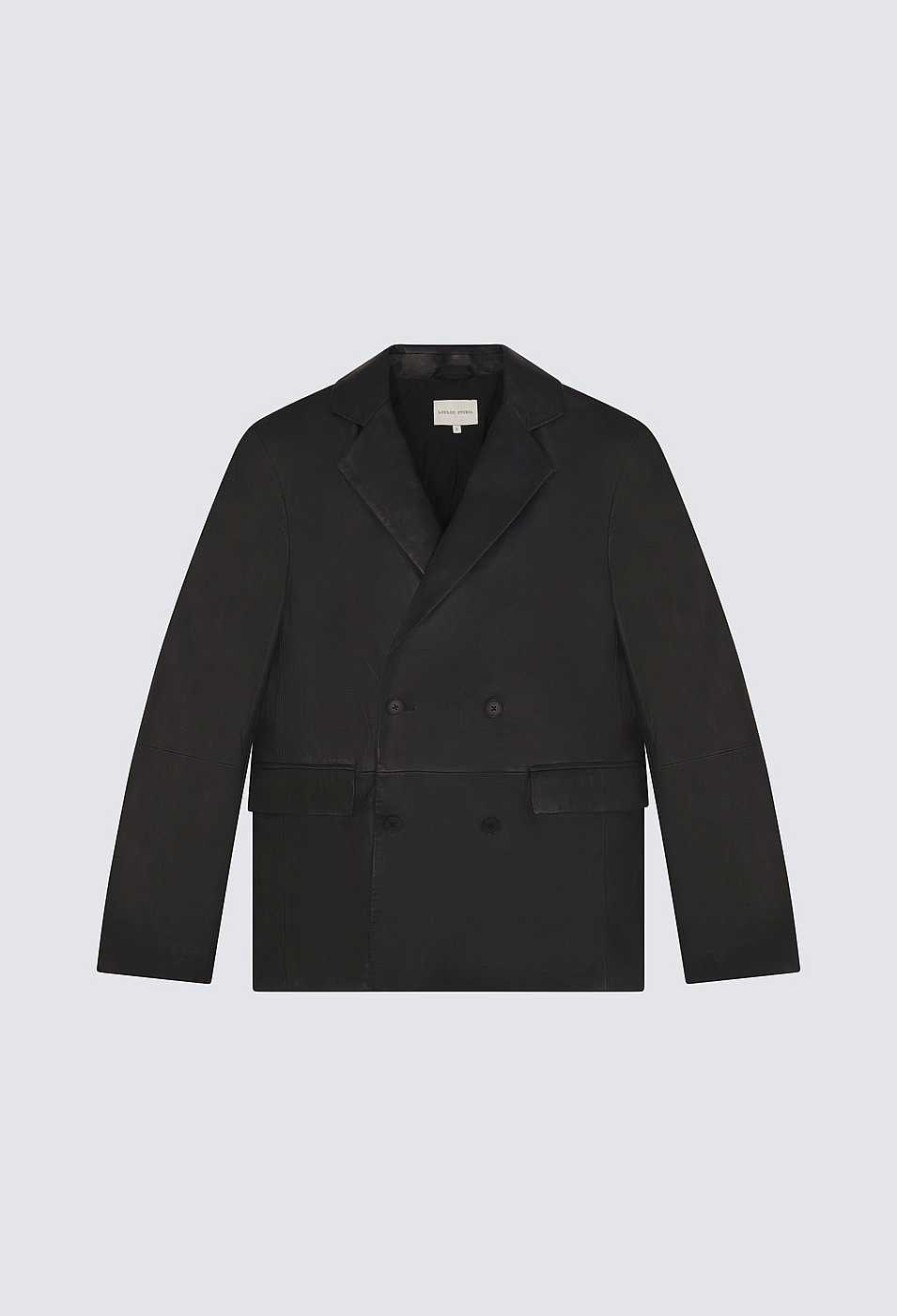 Necessite Loulou Studio | Blazer En Cuir Davao Noir