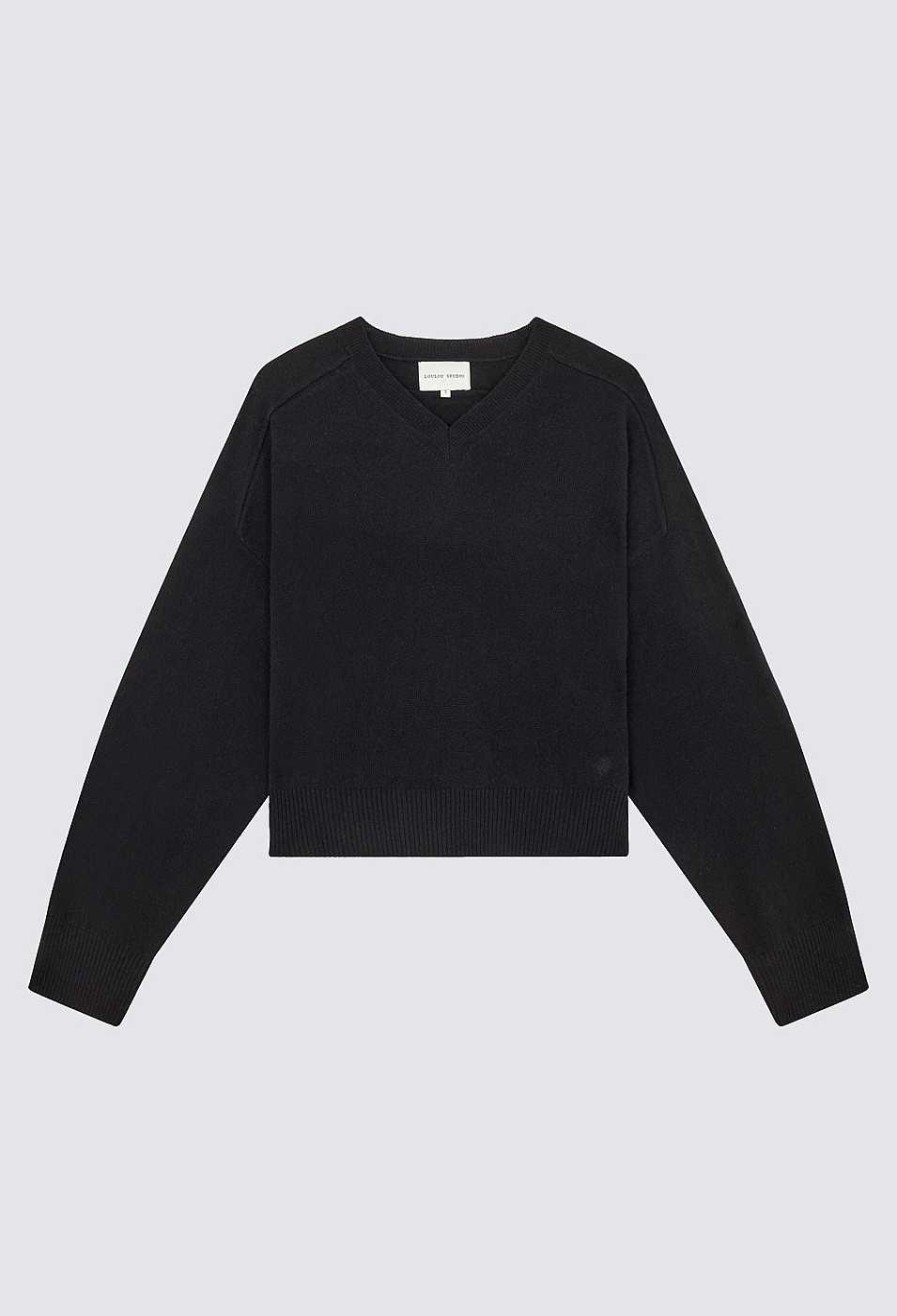 Necessite Loulou Studio | Pull En Cachemire A Col En V Emsalo Noir