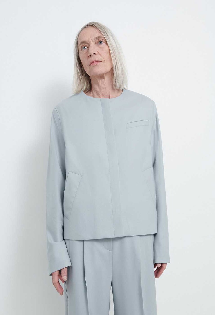 Vetements Loulou Studio | Veste En Serge De Flanelle Legere Fogo Gris Vif