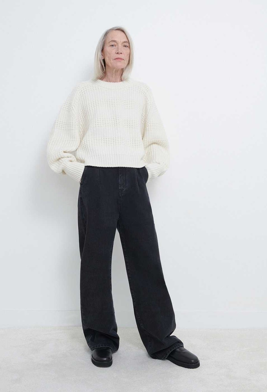 Vetements Loulou Studio | Pull En Cachemire Texture Duba Ivoire