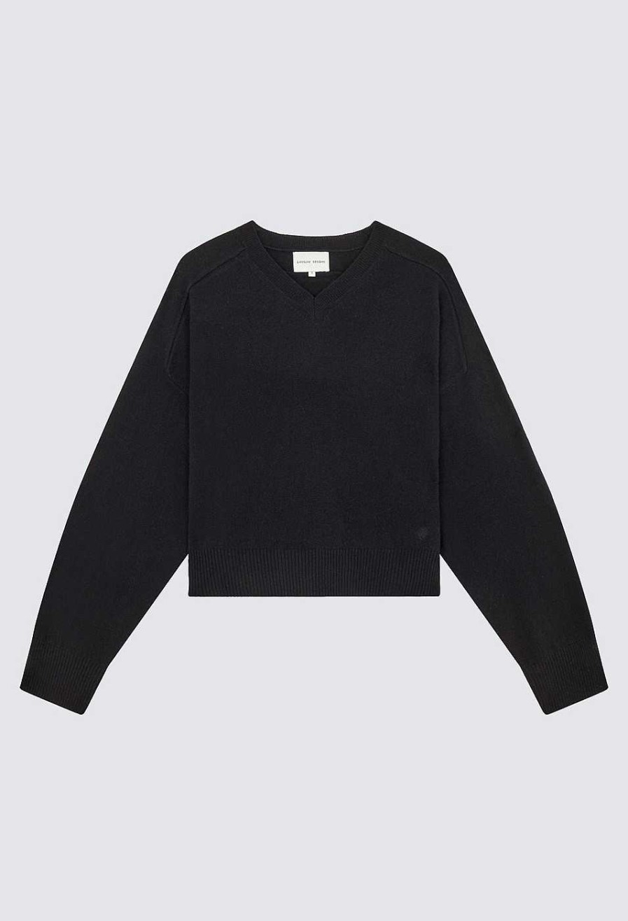 Necessite Loulou Studio | Pull En Cachemire A Col En V Emsalo Noir