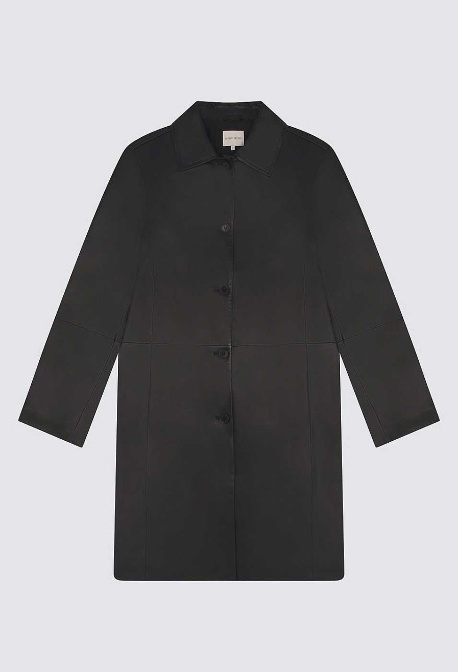 Vetements Loulou Studio | Manteau En Cuir Uvon Noir